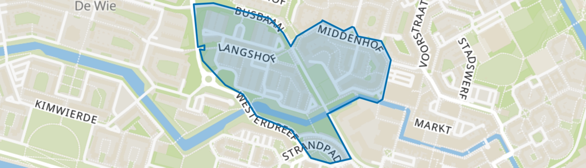 Binnenhof en Langshof (met Nieuwstraat), Almere map