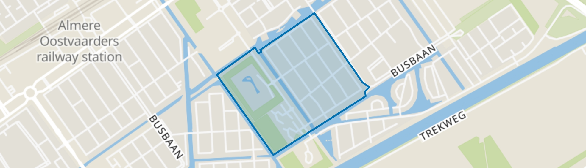 Stripheldenbuurt Midden- west, Almere map