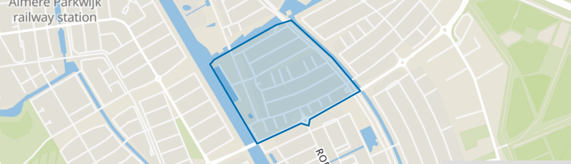 Tussen de Vaarten Z.- Midden west, Almere map