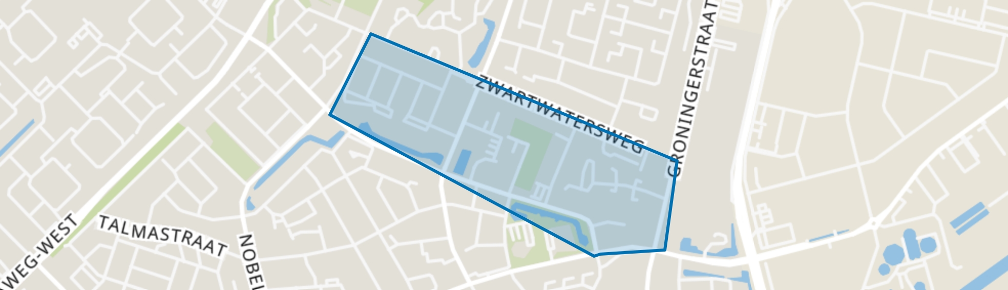Zwarte Water, Assen map