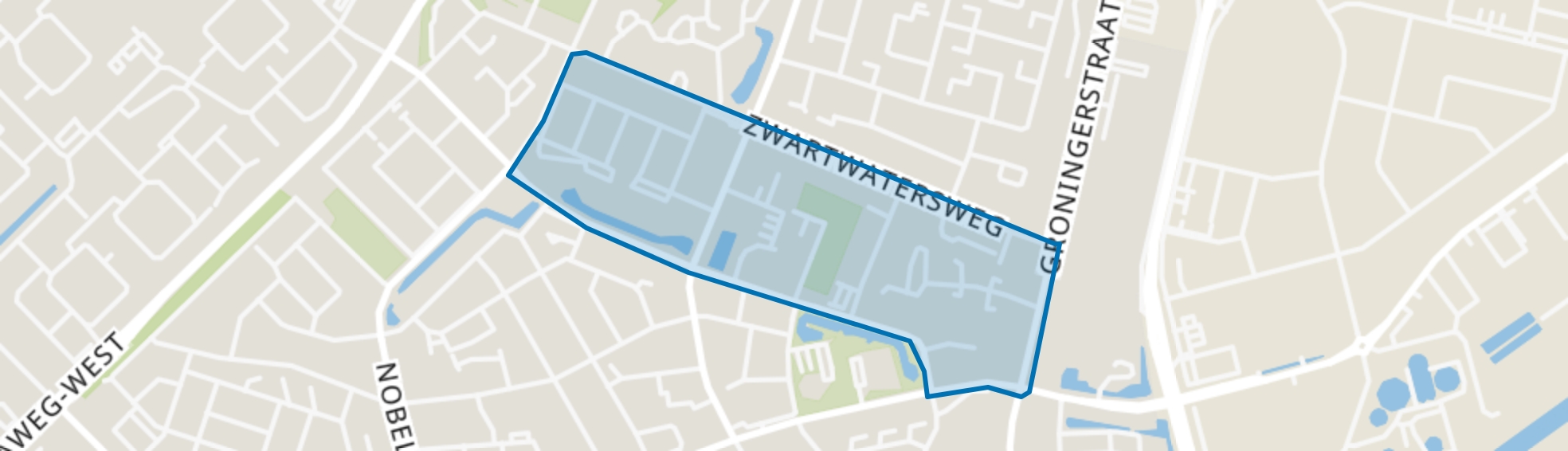 Zwarte Water, Assen map