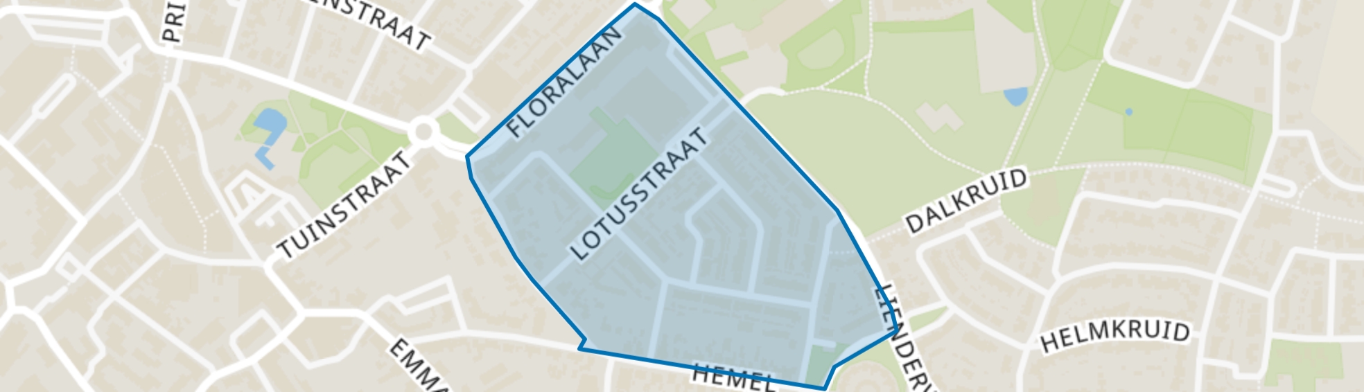 Nieuwe Bloemenbuurt, Asten map