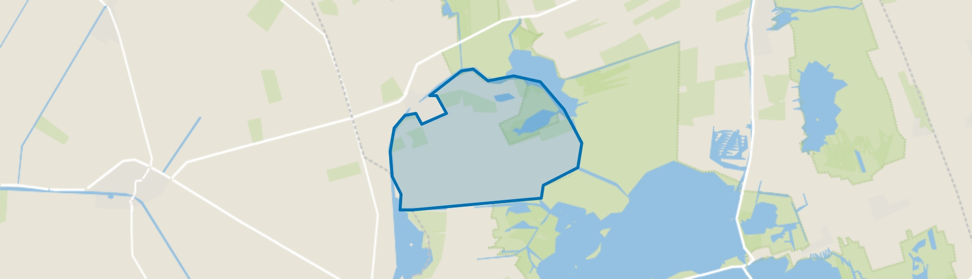 Verspreide huizen ten zuiden van Blokzijl, Blokzijl map