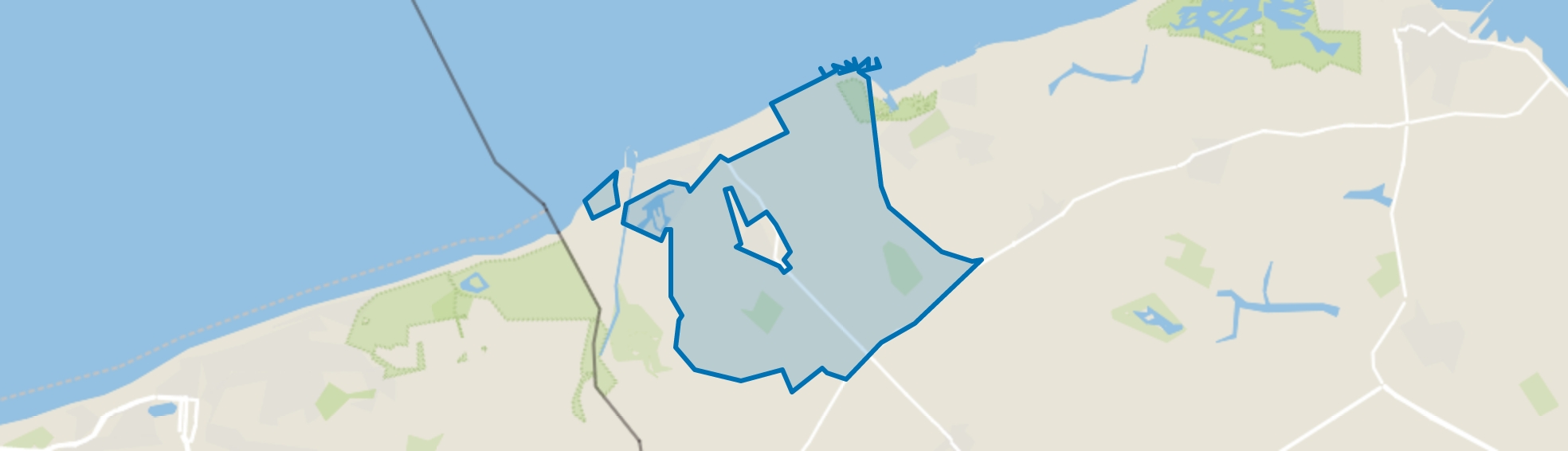 Verspreide huizen Cadzand, Cadzand map