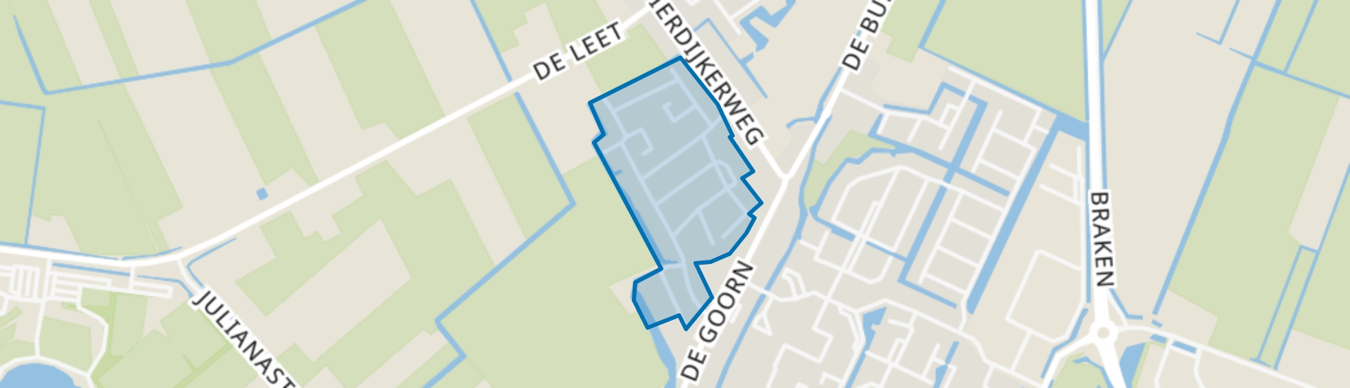 Pastoor Lemeerstraat en omgeving, De Goorn map