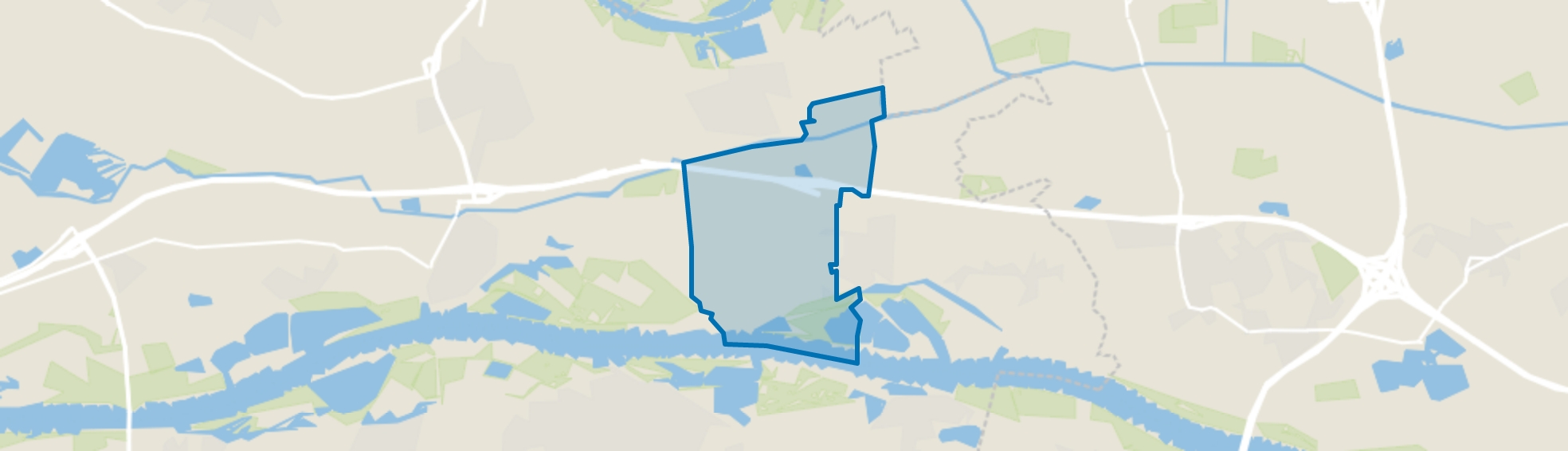 Verspreide huizen Dodewaard-West, Dodewaard map