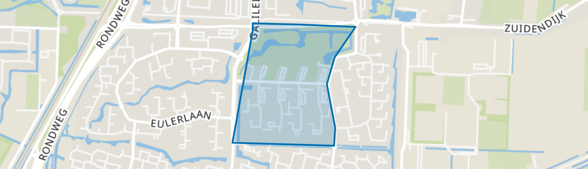 Blaauwweg en omgeving, Dordrecht map