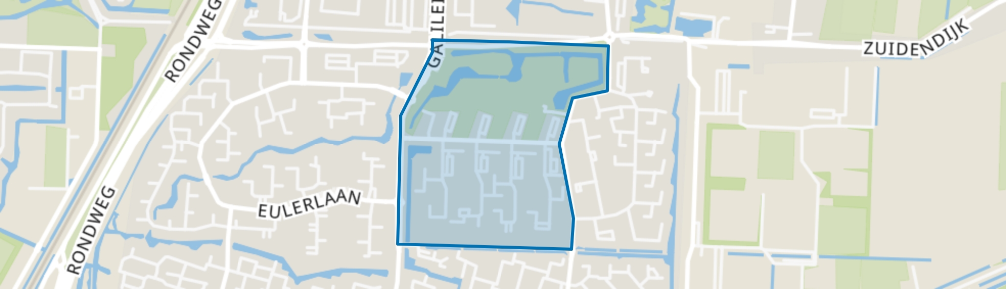 Blaauwweg en omgeving, Dordrecht map