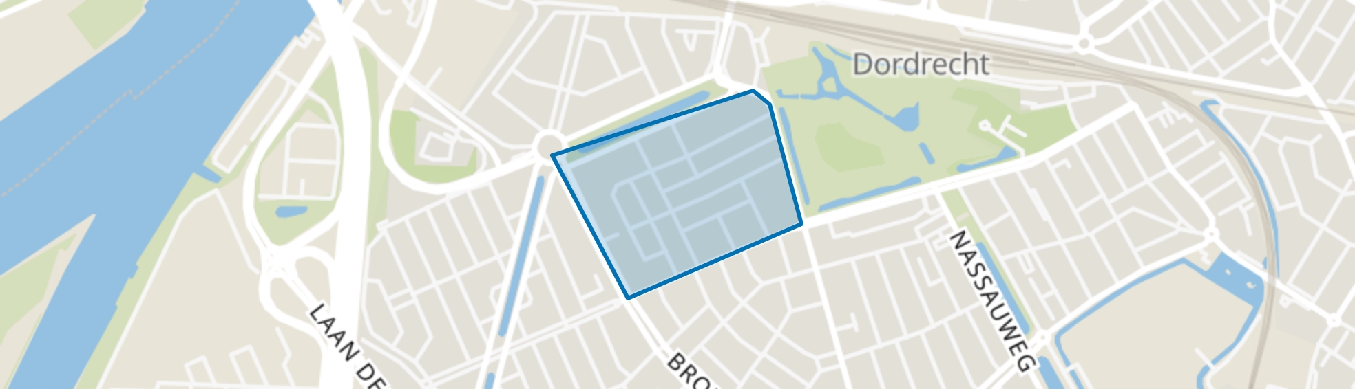Jacob Catsstraat en omgeving, Dordrecht map