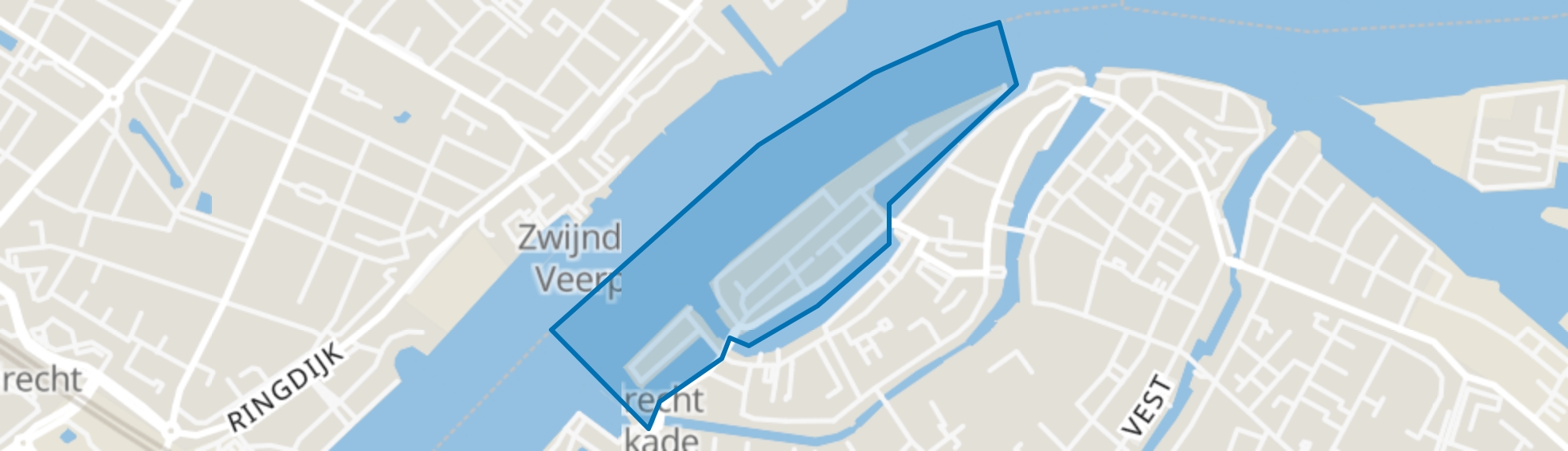 Nieuwe Haven en omgeving, Dordrecht map