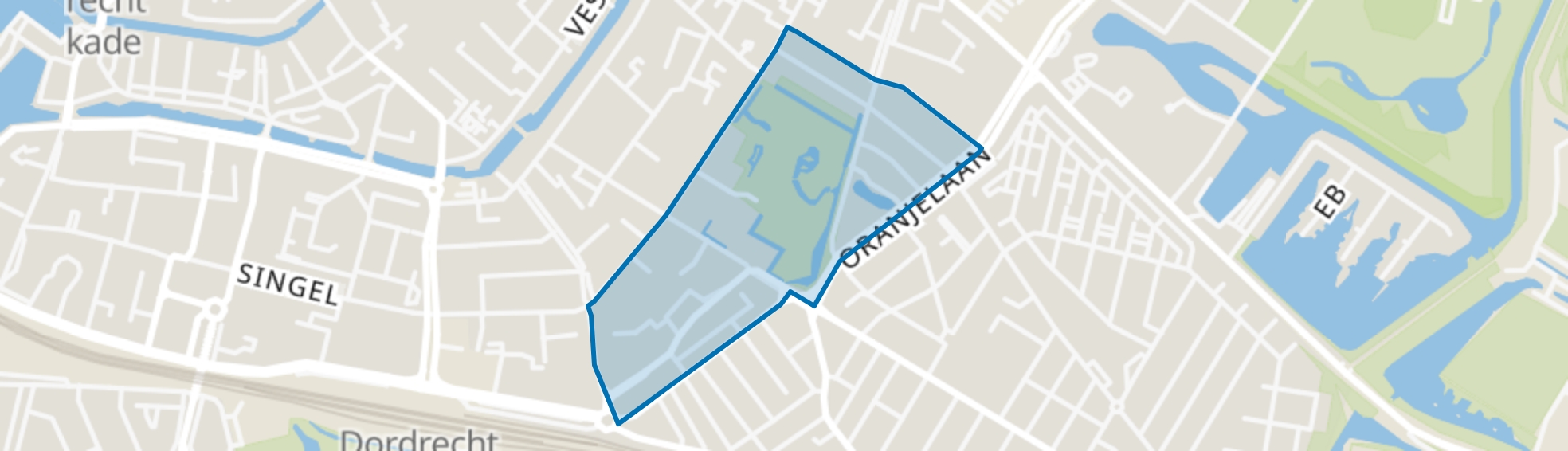 Park Merwestein en omgeving, Dordrecht map