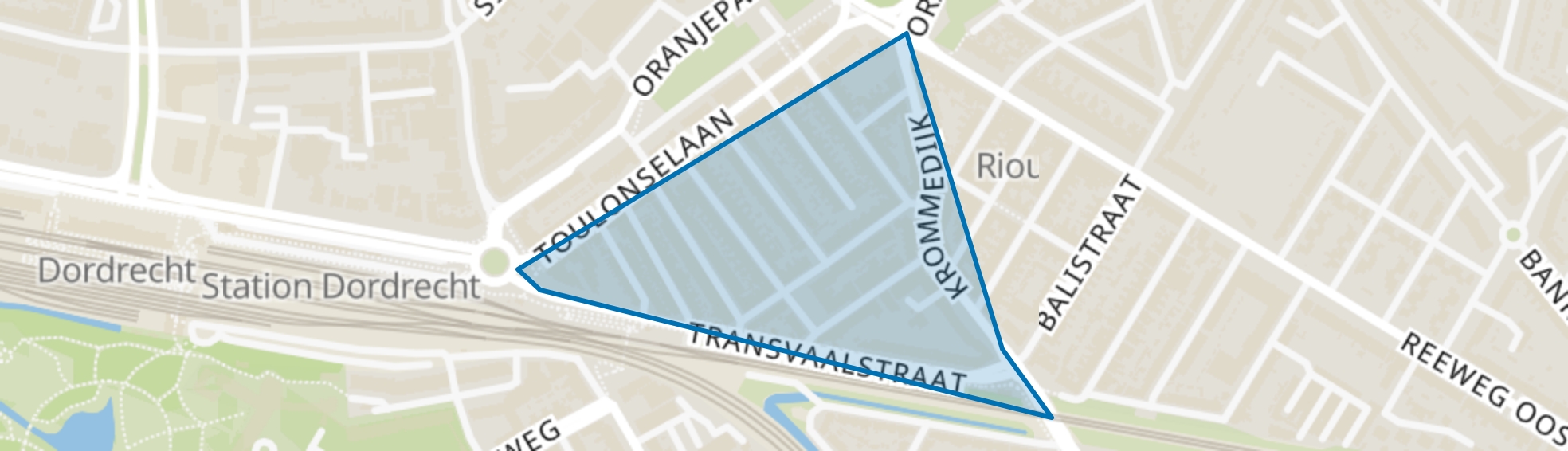 Transvaalstraat en omgeving, Dordrecht map
