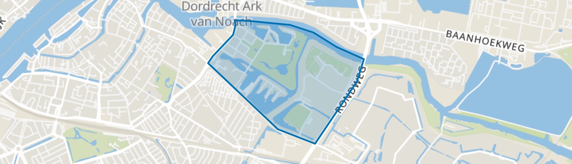 Wantijpark en omgeving, Dordrecht map