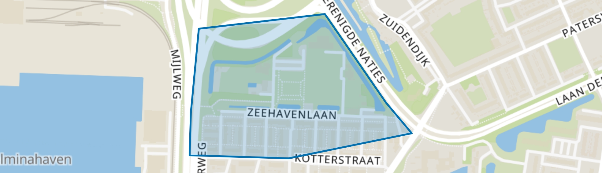 Zeehavenlaan en omgeving, Dordrecht map