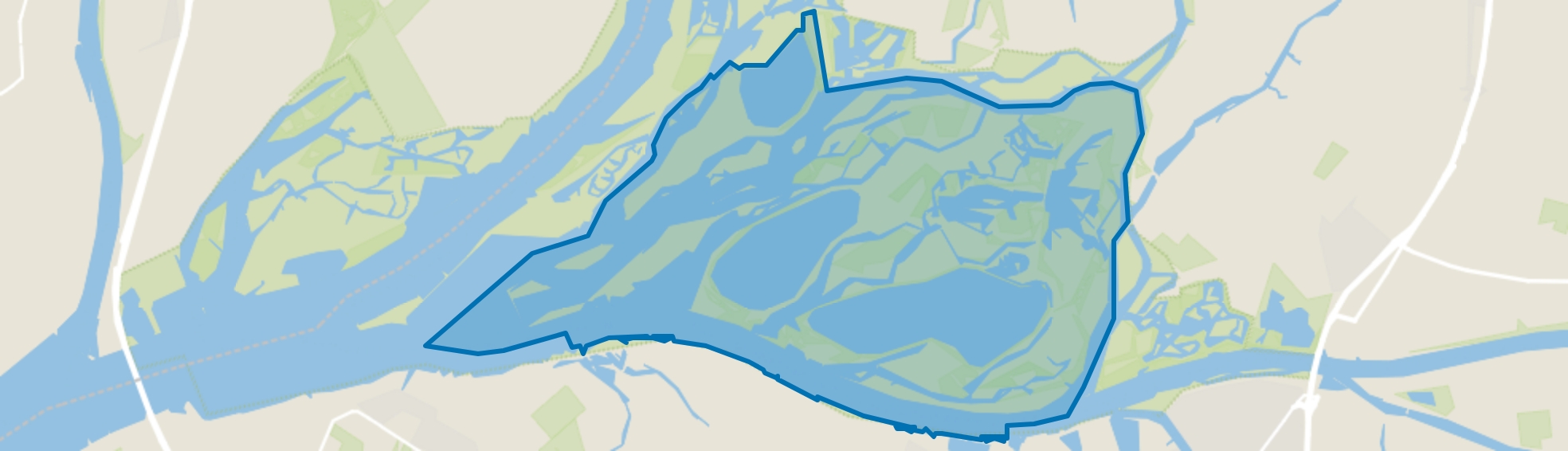 Verspreide huizen Biesbosch, Drimmelen map
