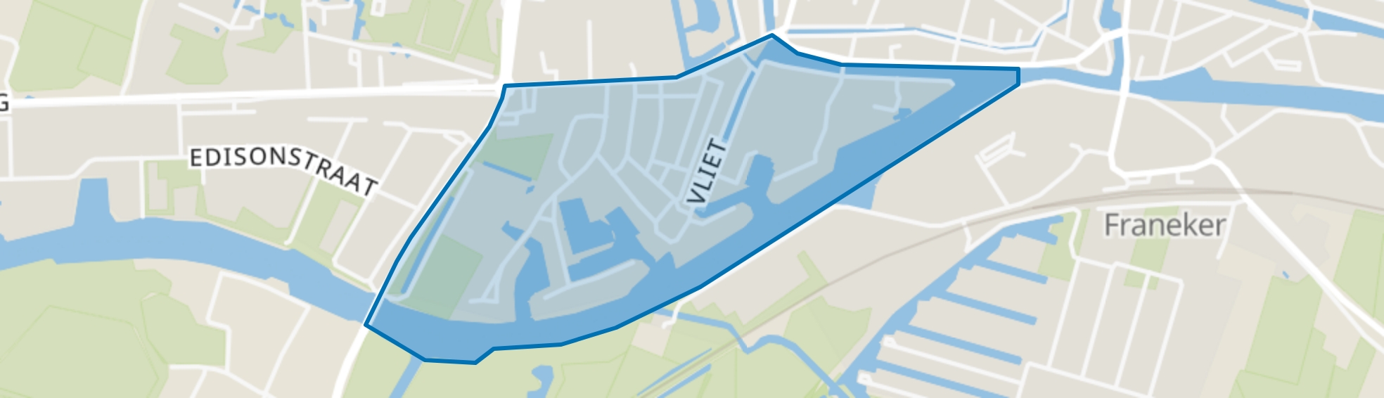 Franeker Vliet Tuinen en Frisia, Franeker map