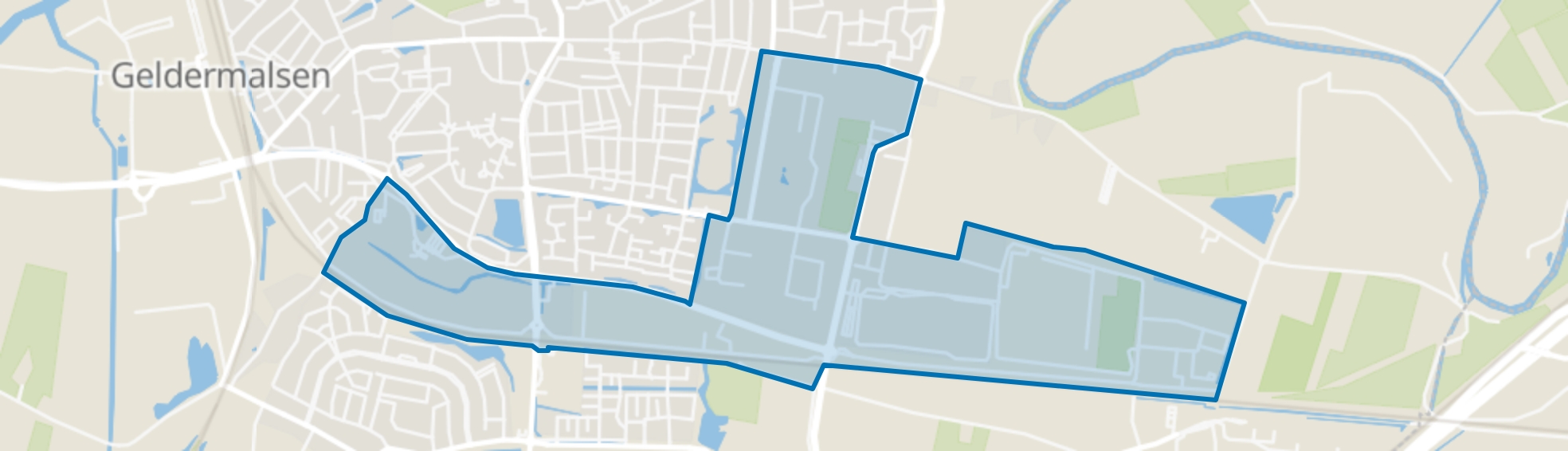 Verspreide huizen Zuidzijde, Geldermalsen map
