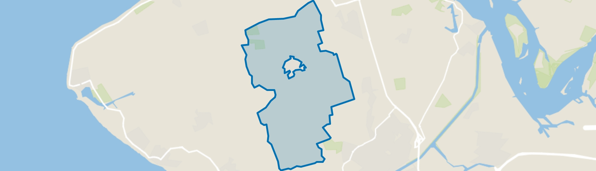 Verspreide huizen Grijpskerke, Grijpskerke map