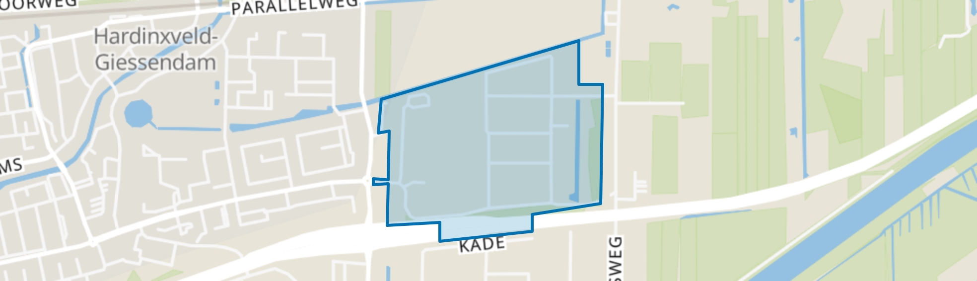Bedrijventerrein Nieuweweg, Hardinxveld-Giessendam map