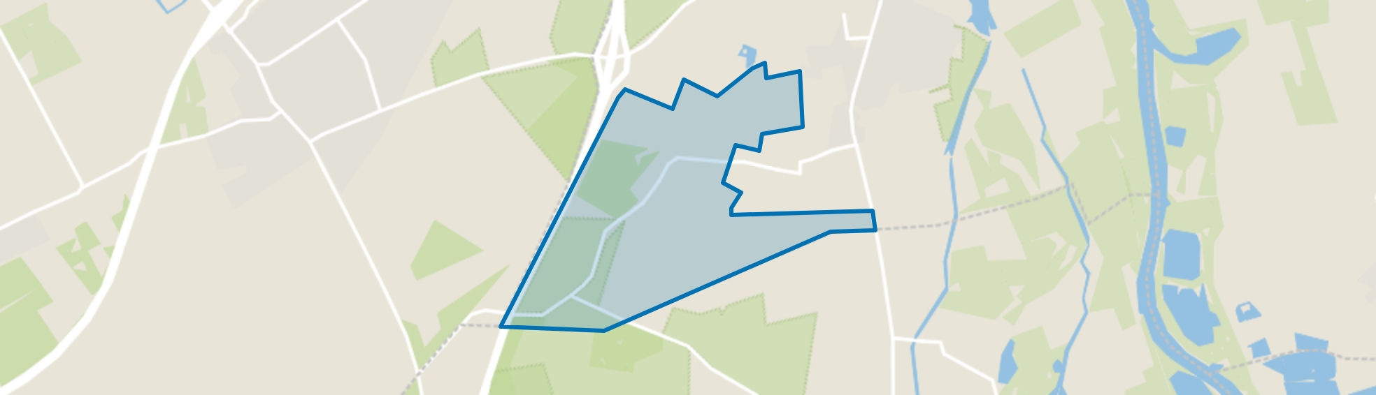Verspreide huizen bosgebied, Hattem map