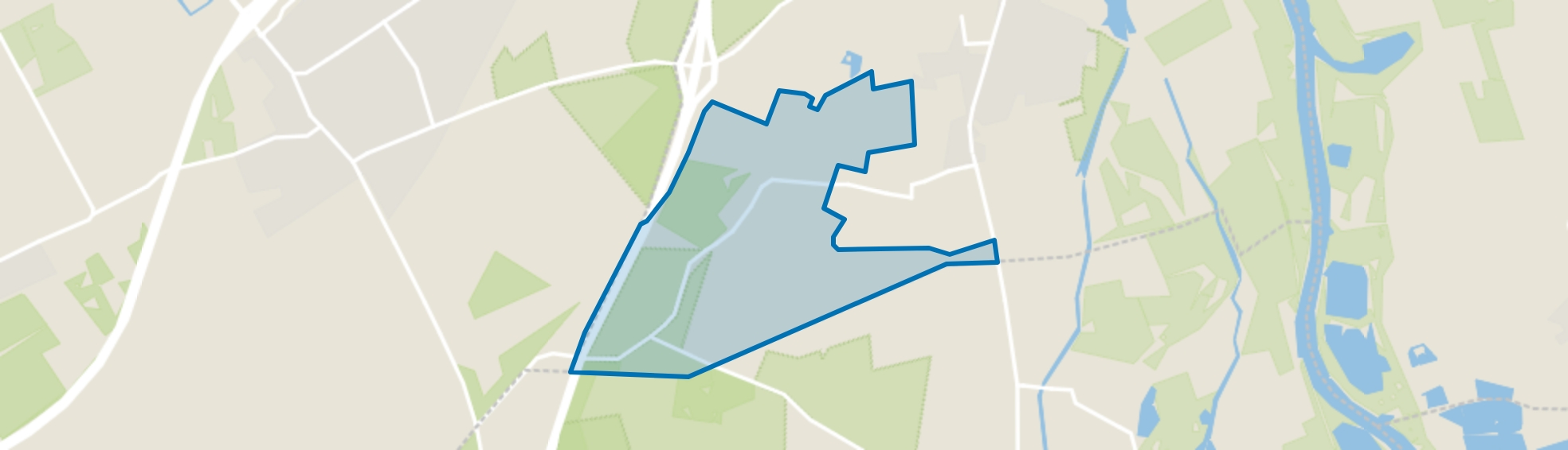 Verspreide huizen bosgebied, Hattem map