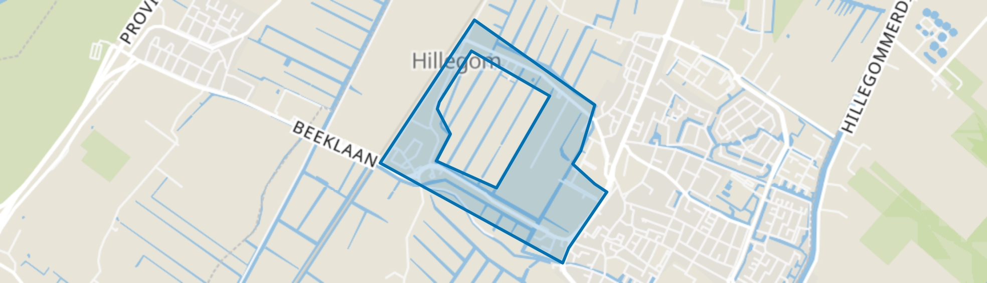 Om de Zanderij, Hillegom map
