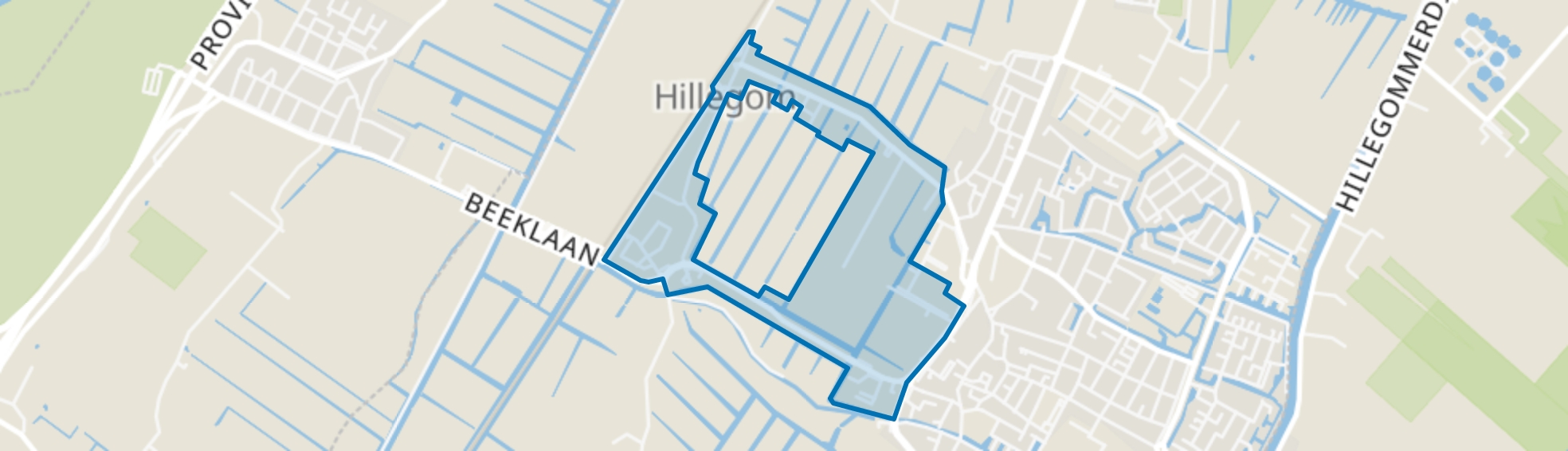 Om de Zanderij, Hillegom map