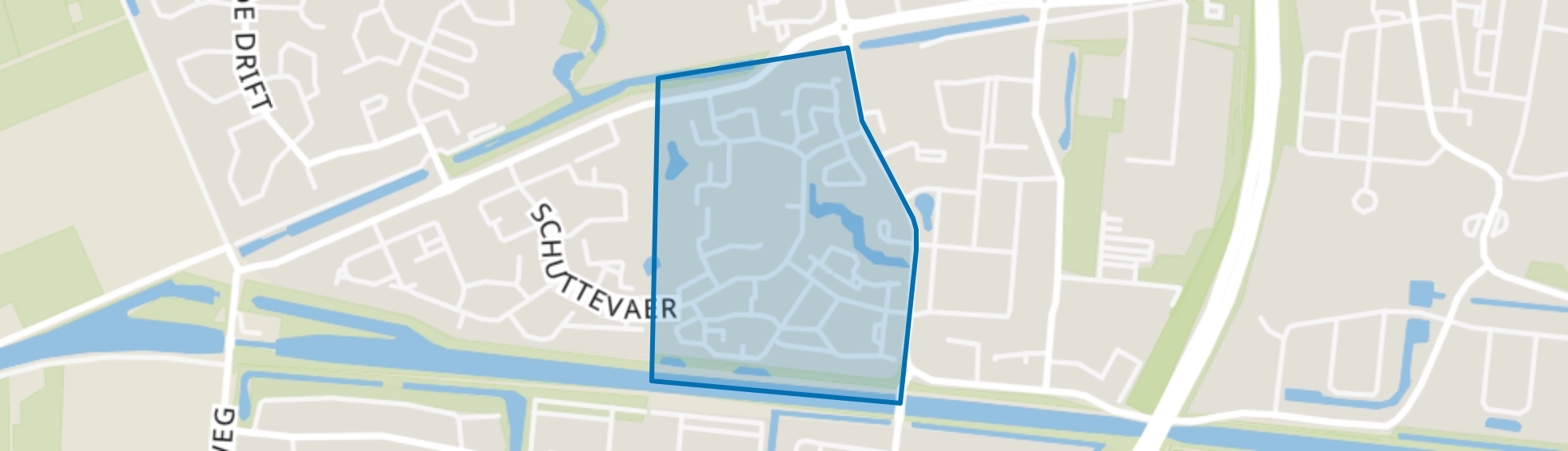 Schutlanden-West, Hoogeveen map