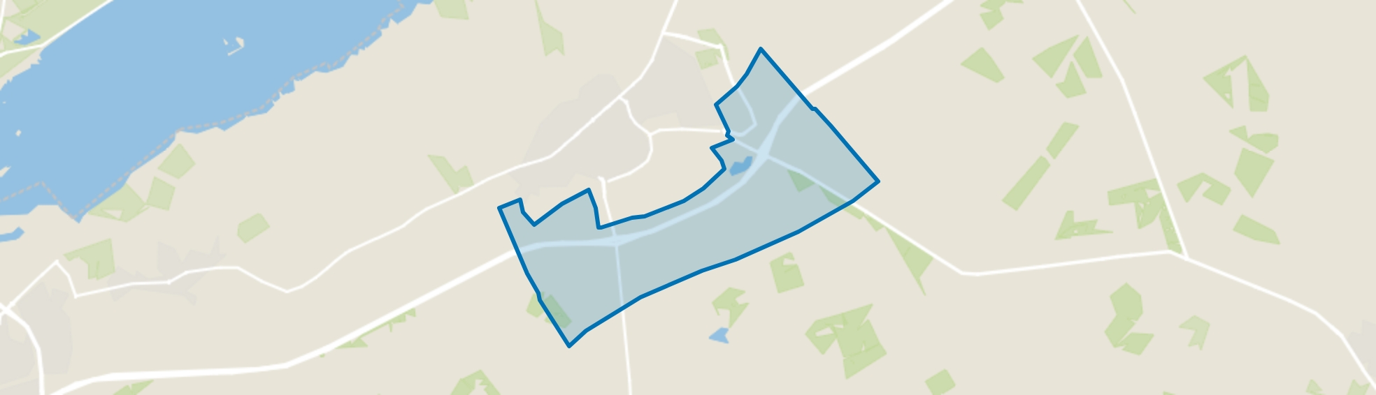 Verspreide huizen bosgebied Nunspeet, Hulshorst map