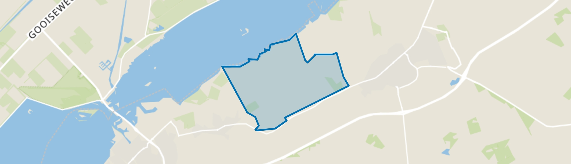 Verspreide huizen Zuiderzeeland Hulshorst, Hulshorst map