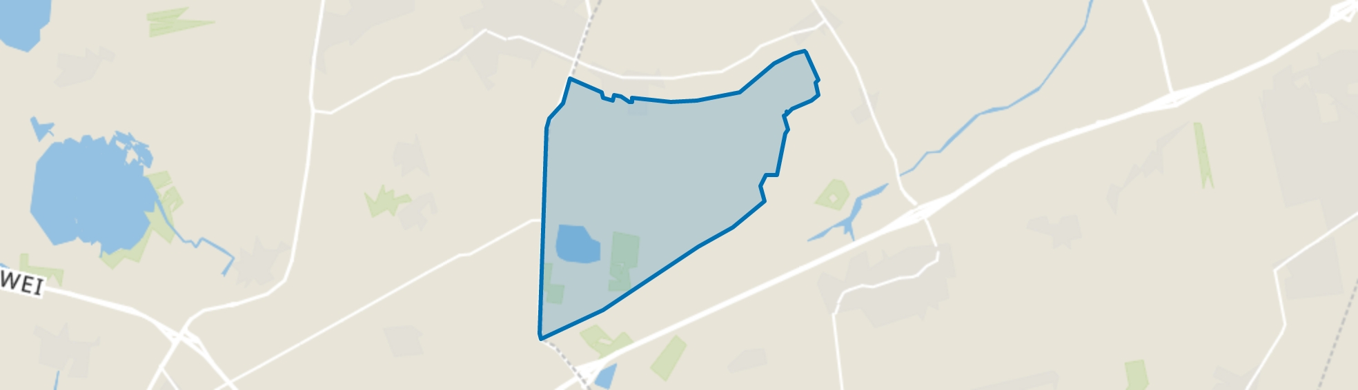 Verspreide huizen ten zuiden van Opende, Kornhorn map