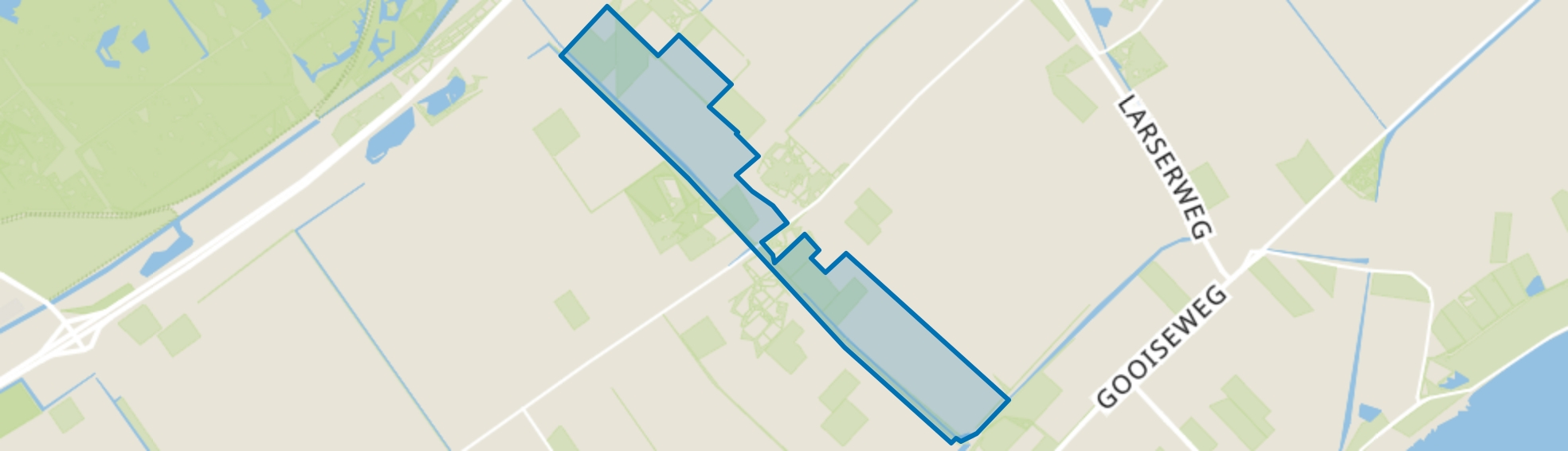 Pijlstaartweg, Vleetweg, Larserweg, Lelystad map