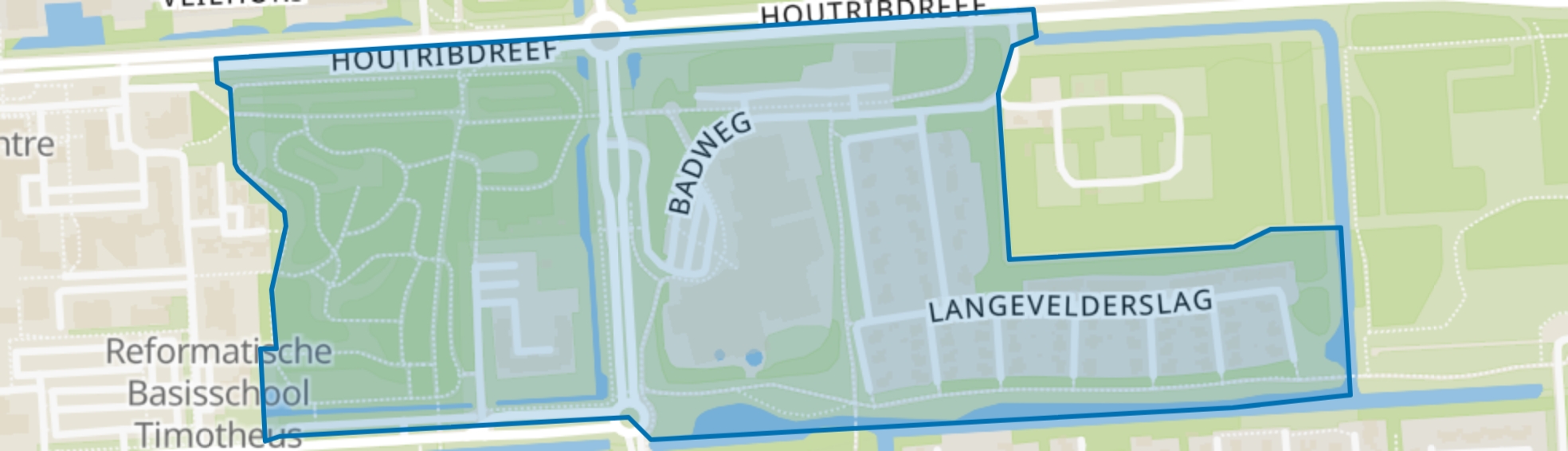 Stadspark, Badweg, Langevelderslag, Lelystad map