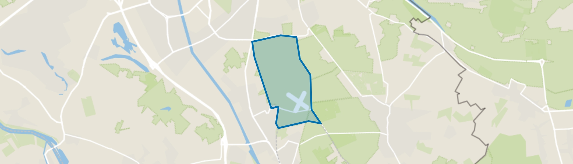 Verspreide huizen bosgebied ten oosten kanaal, Malden map