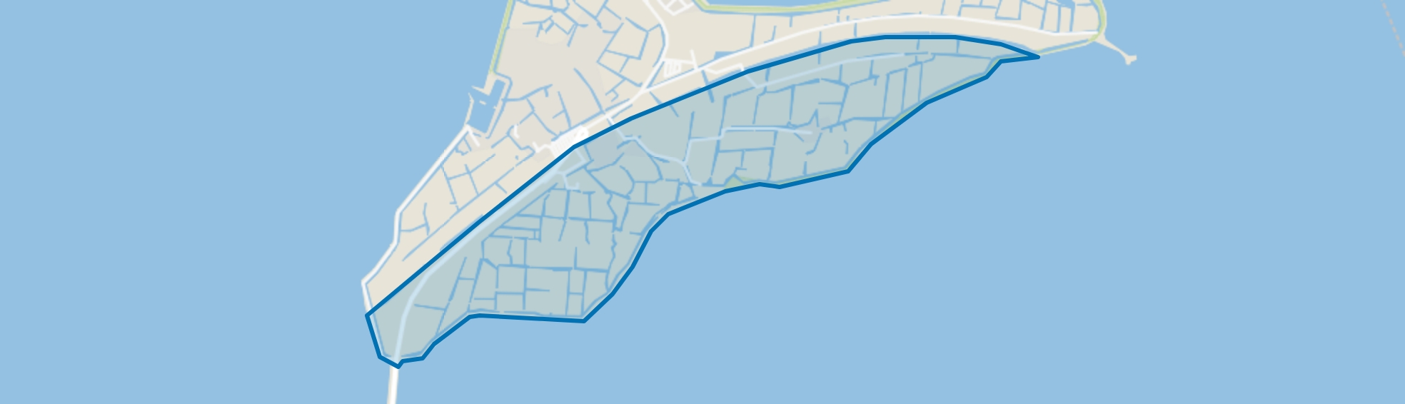 Verspreide huizen Op de Werven ten zuiden van kanaal, Marken map