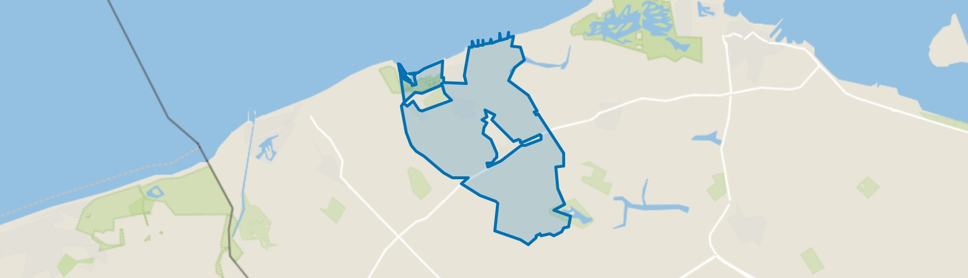 Verspreide huizen Nieuwvliet, Nieuwvliet map