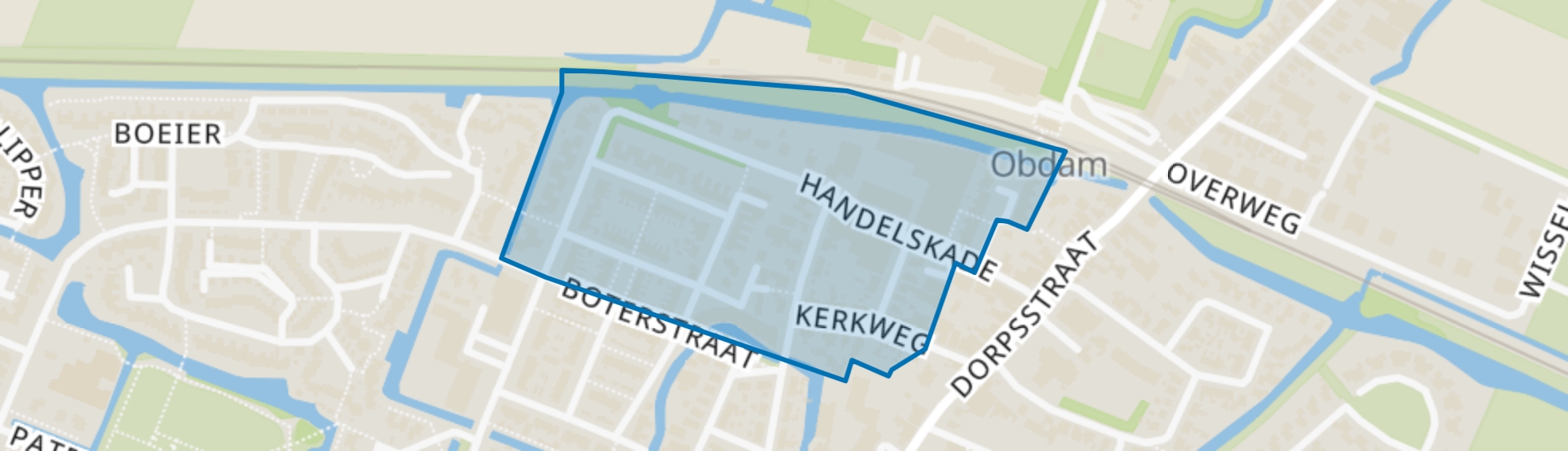 Handelskade en omgeving, Obdam map