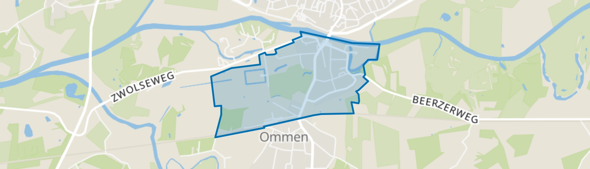 Kern Ommen - Zuid - ten noorden v spoor, Ommen map