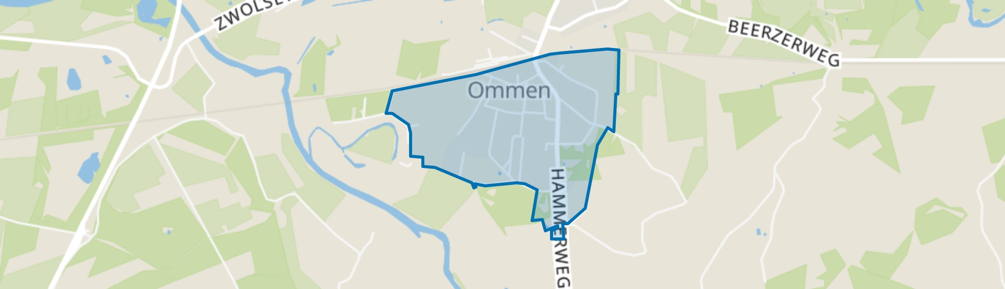 Kern Ommen - Zuid - ten zuiden v spoor, Ommen map