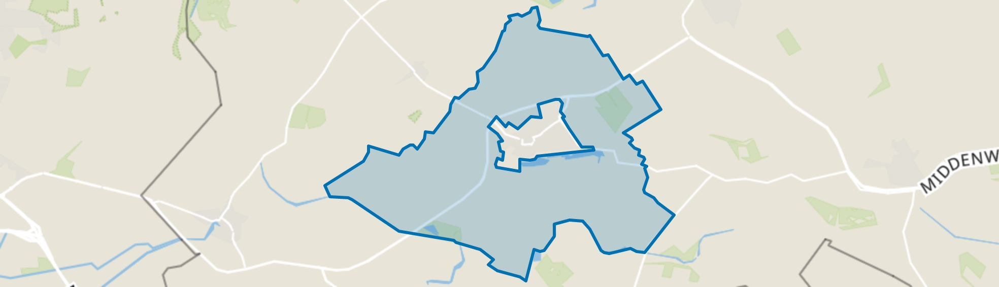 Verspreide huizen Oostburg, Oostburg map