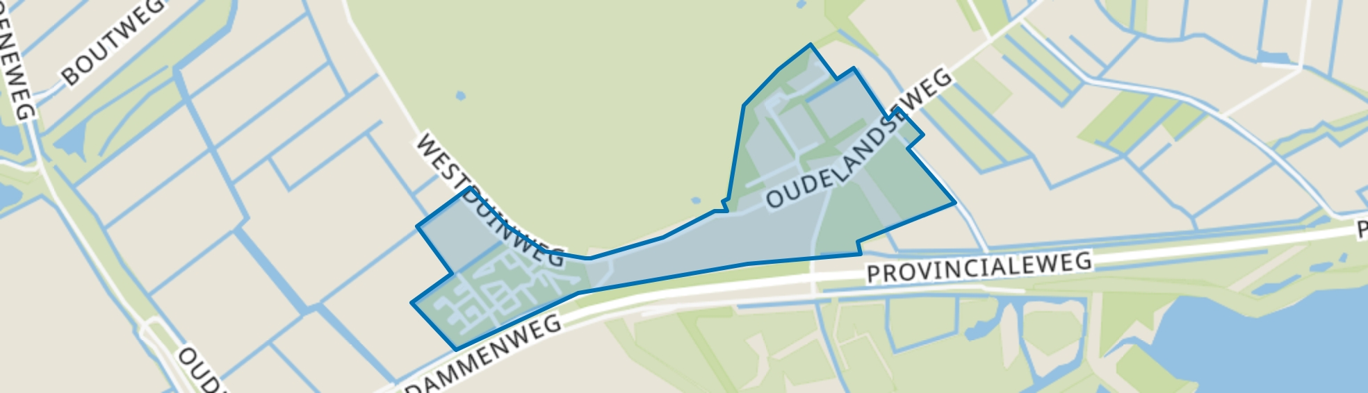 Ouddorp oudeland, Ouddorp map