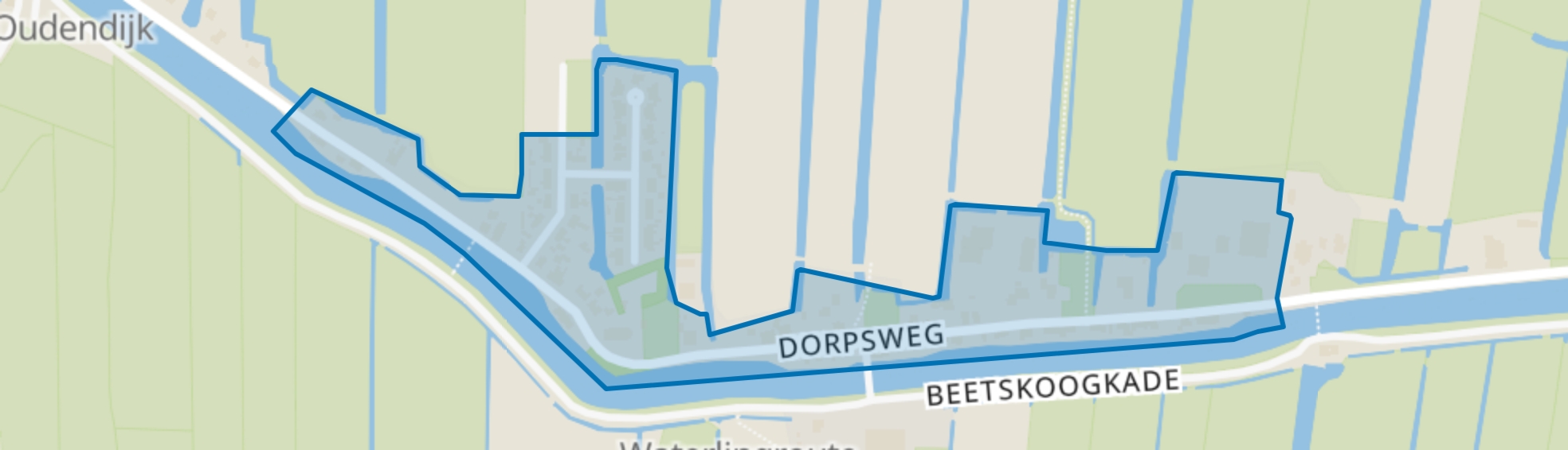 Lange weide en omgeving, Oudendijk map