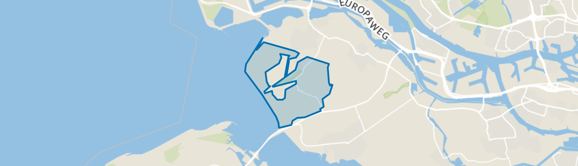 Verspreide huizen, Rockanje map