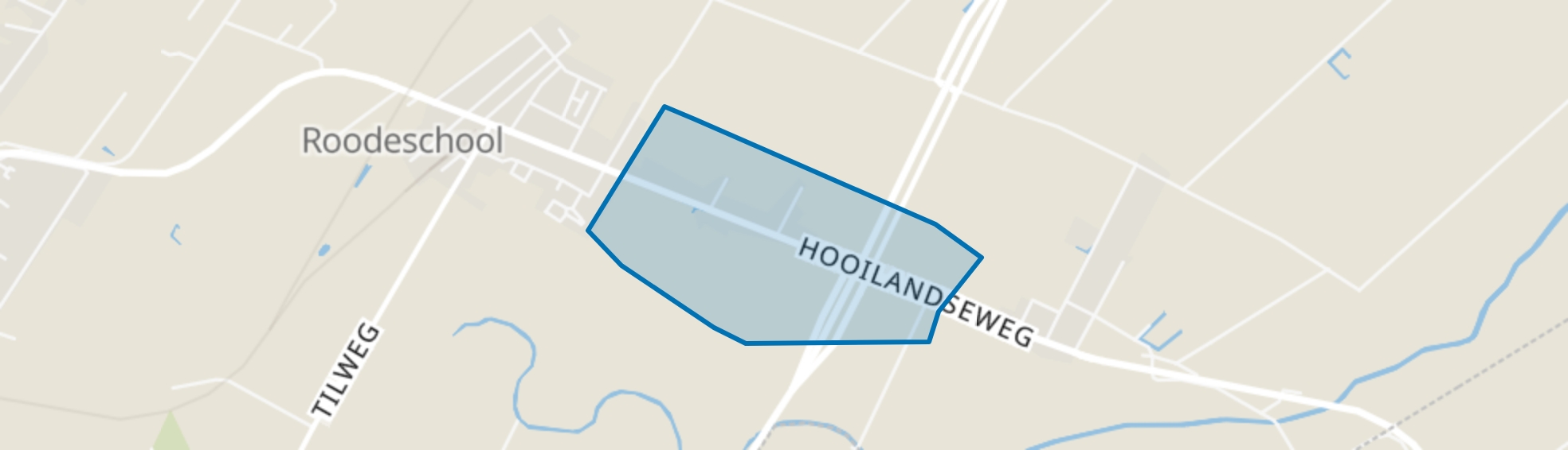 Hooilandseweg, Roodeschool map