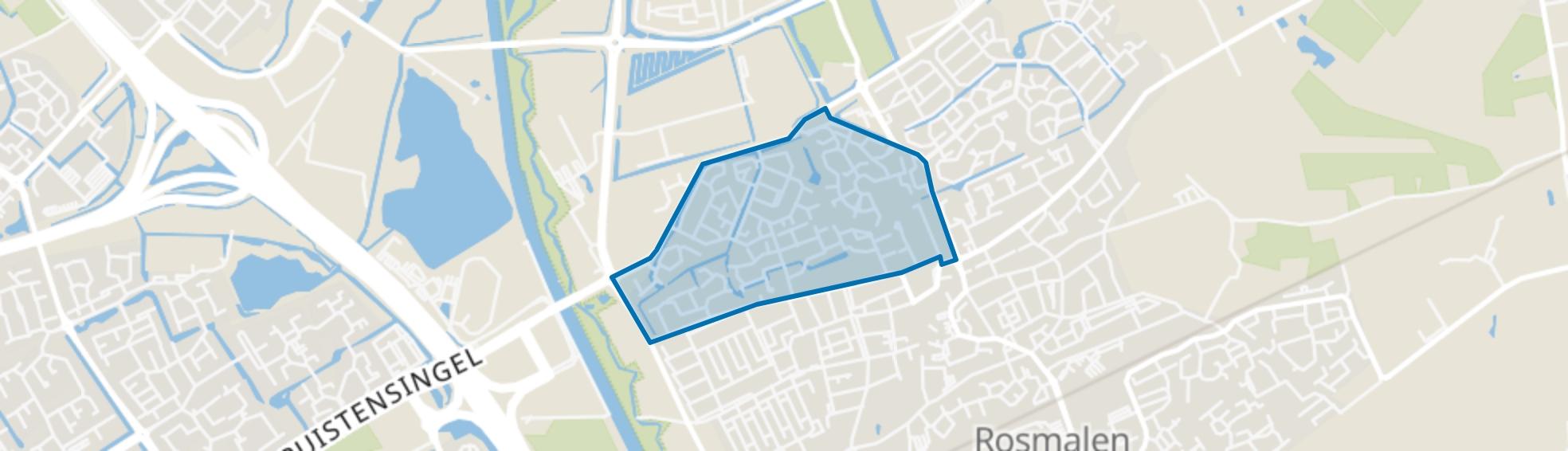 De Overlaet west, Rosmalen map