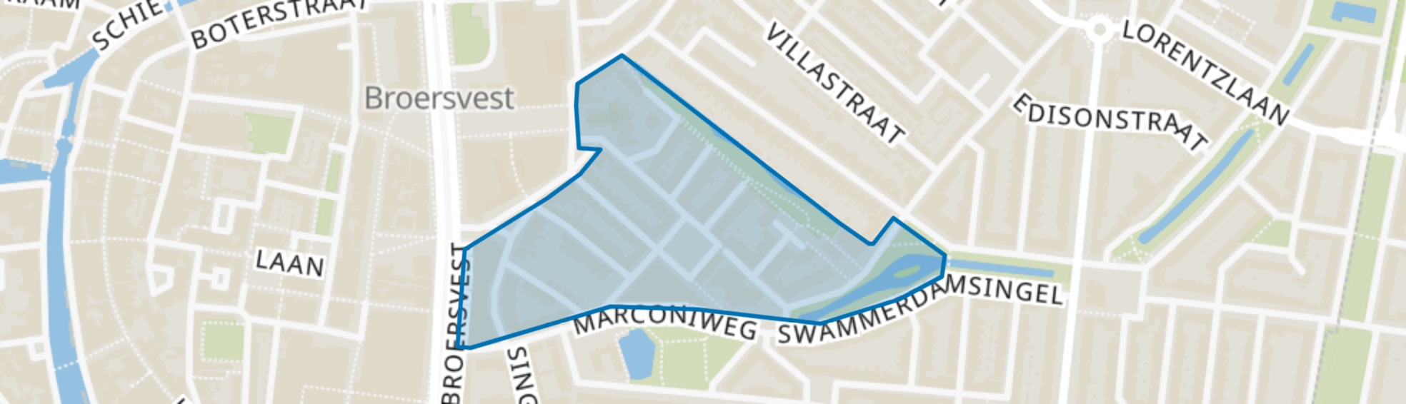 Natuurkundigenbuurt, Schiedam map