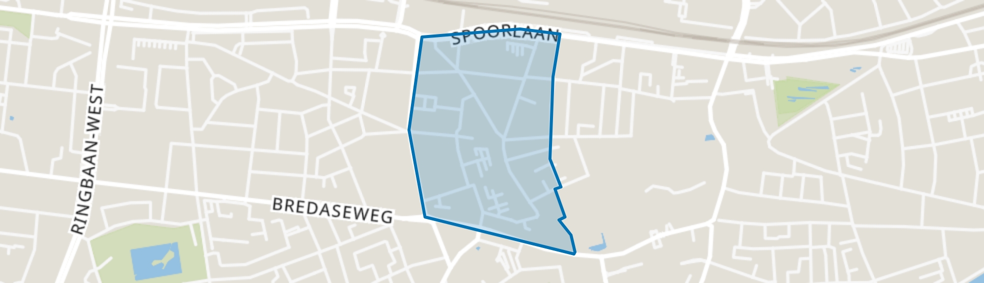 Binnenstad West, Tilburg map