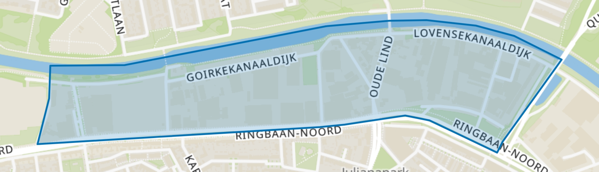 Ind.terrein Kanaalzone Noord, Tilburg map