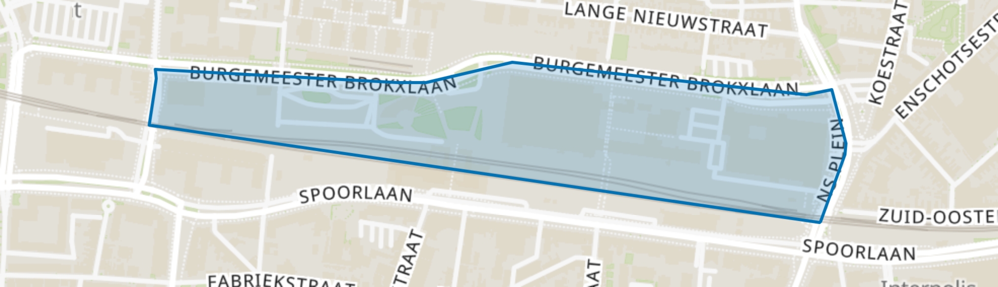 Spoorzone Noord-Oost, Tilburg map