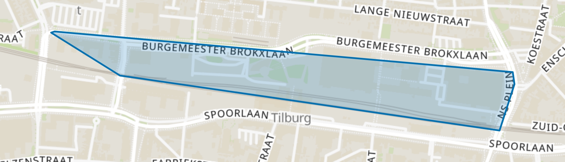 Spoorzone Noord, Tilburg map